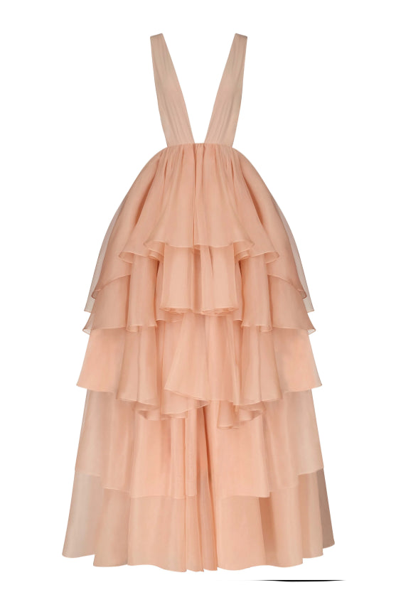 Abito Apollo con scollo a V profondo in rosa Temily - donna 