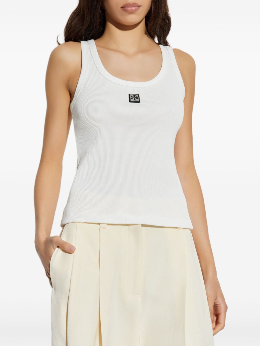 Canotta con applicazione in bianco Tory burch - donna 