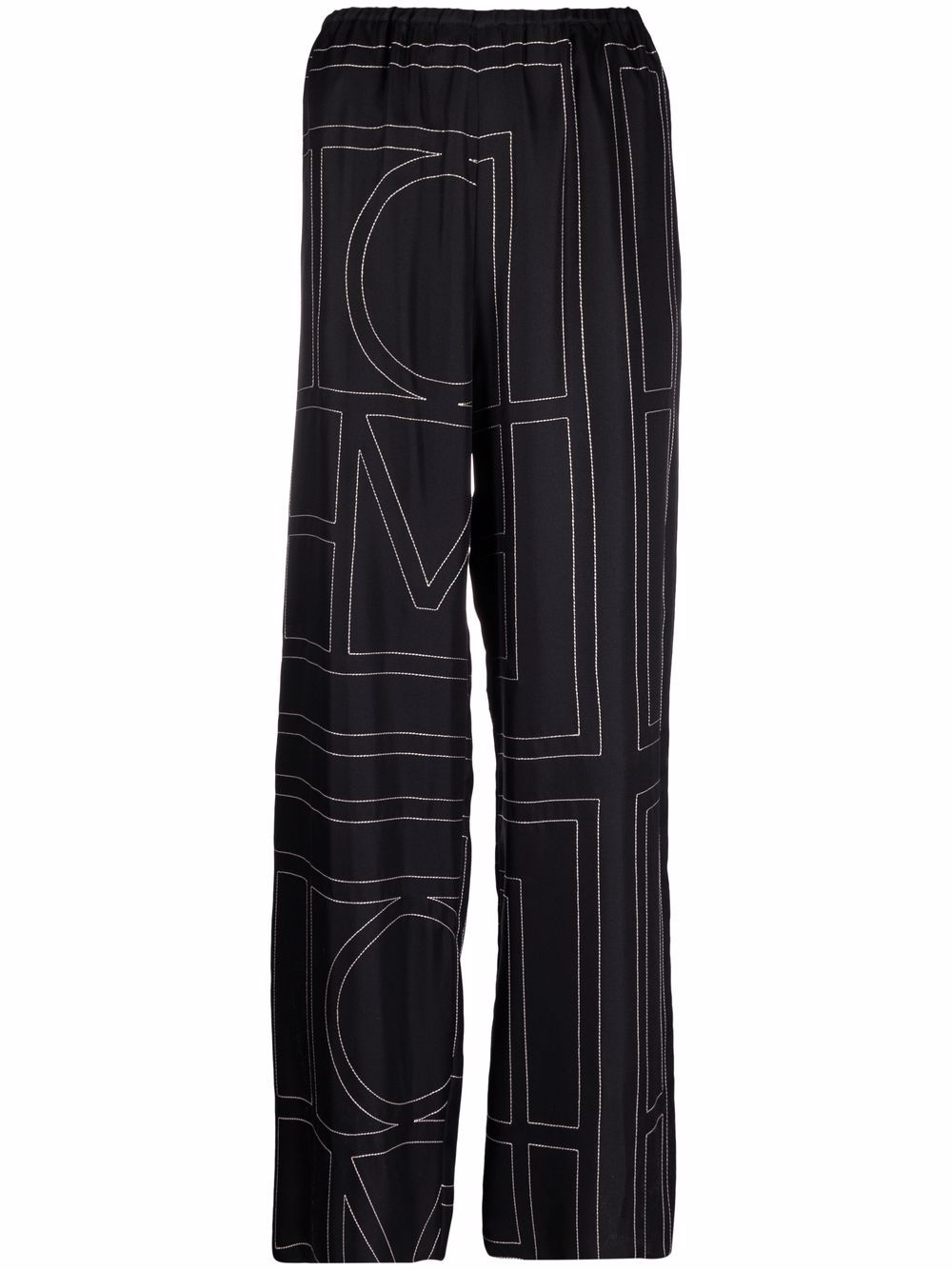Pantaloni con stampa monogramma in nero - TOTEME  - donna 
