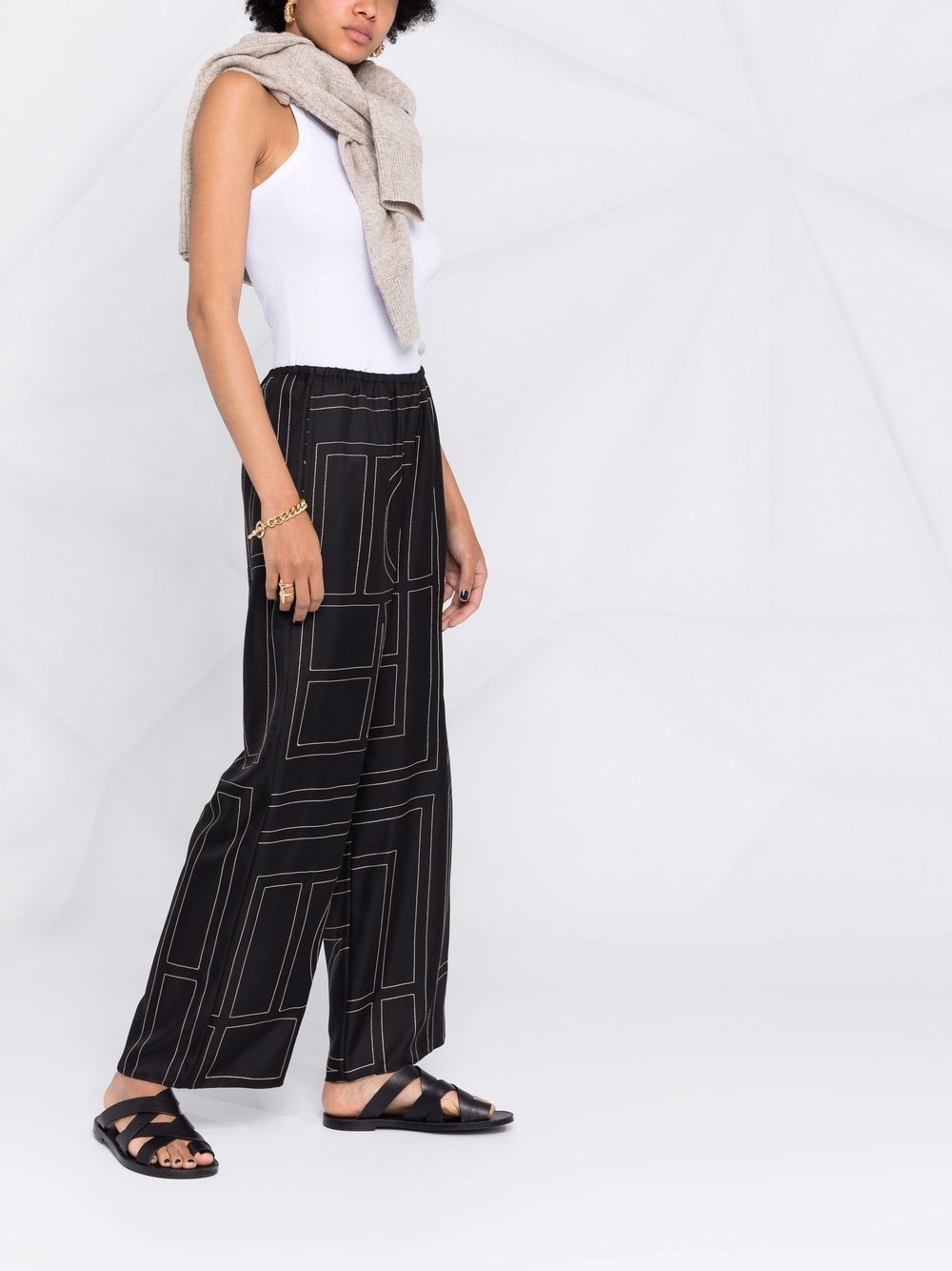 Pantaloni con stampa monogramma in nero - TOTEME  - donna 