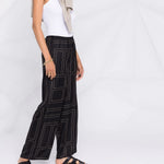Pantaloni con stampa monogramma in nero - TOTEME  - donna 
