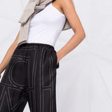 Pantaloni con stampa monogramma in nero - TOTEME  - donna 
