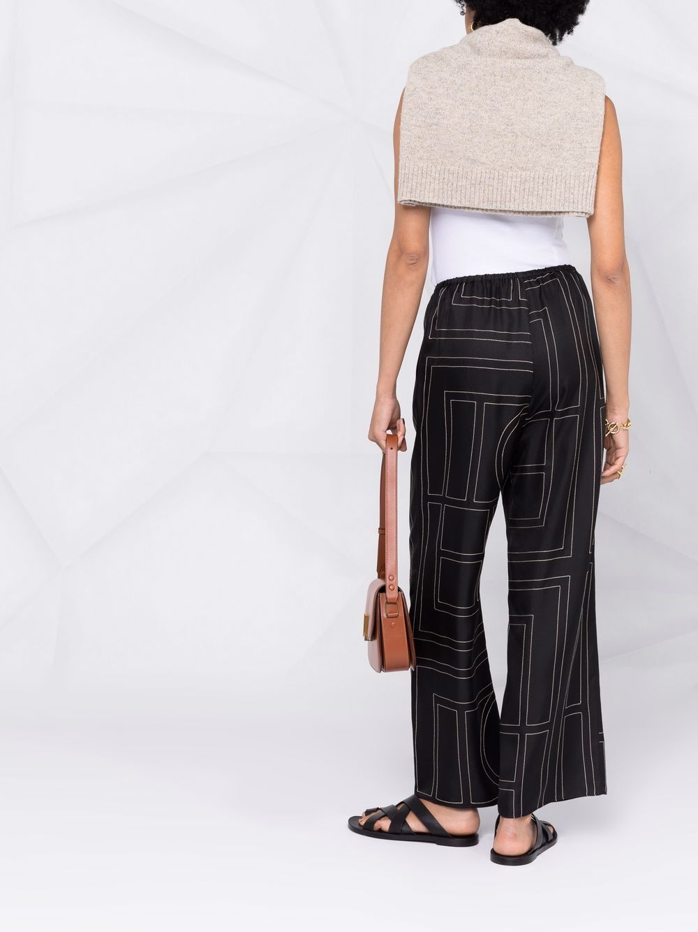 Pantaloni con stampa monogramma in nero - TOTEME  - donna 