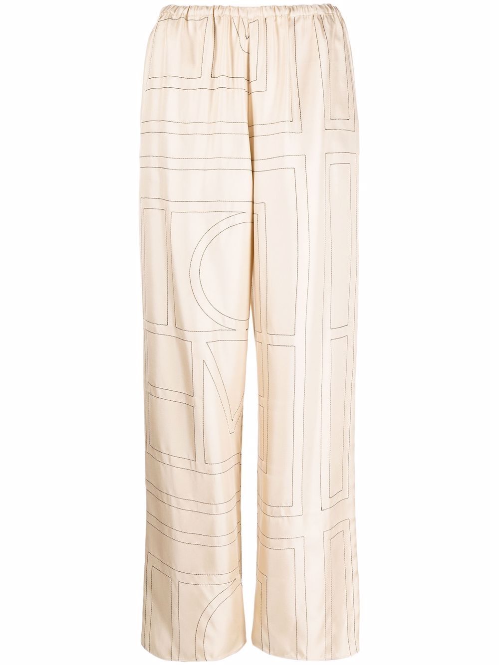 Pantaloni con stampa in beige - toteme - donna 