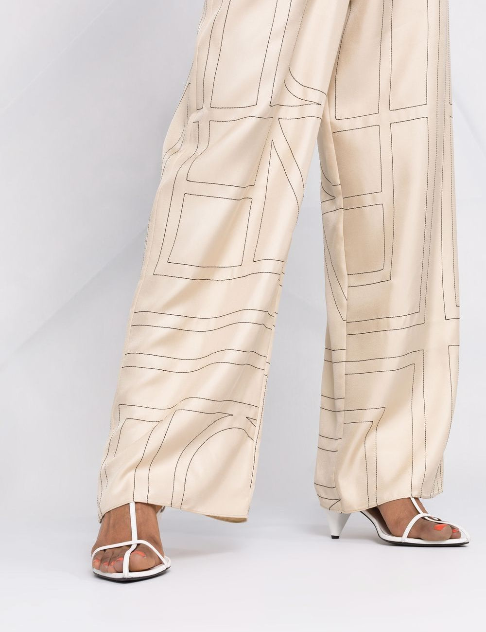 Pantaloni con stampa in beige - toteme - donna 