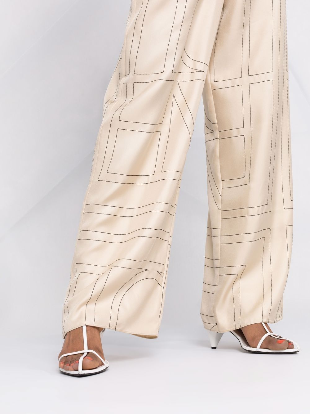 Pantaloni con stampa in beige - toteme - donna 