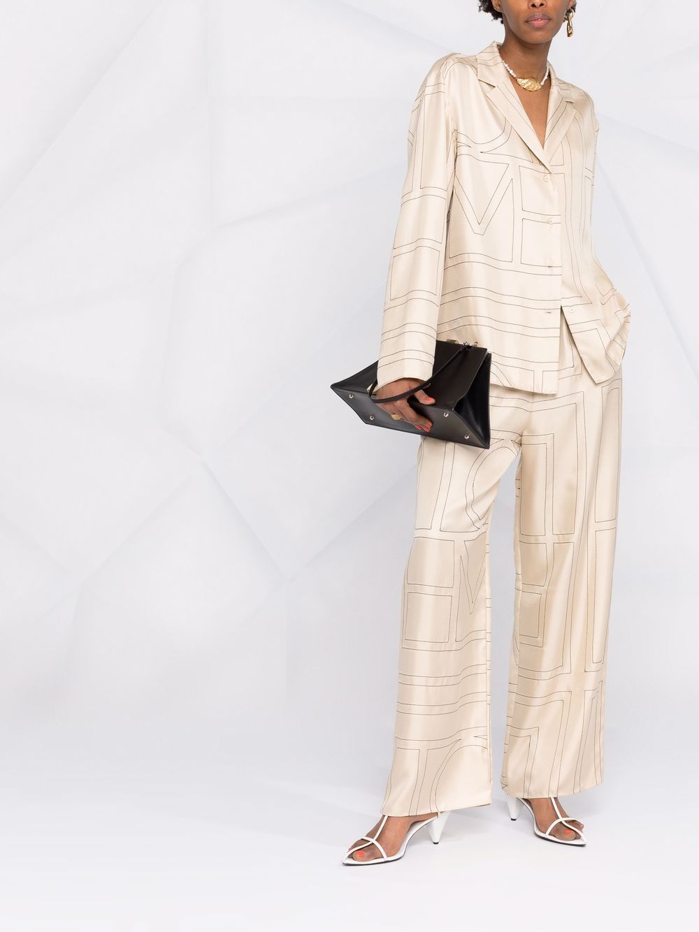 Pantaloni con stampa in beige - toteme - donna 