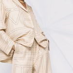 Pantaloni con stampa in beige - toteme - donna 