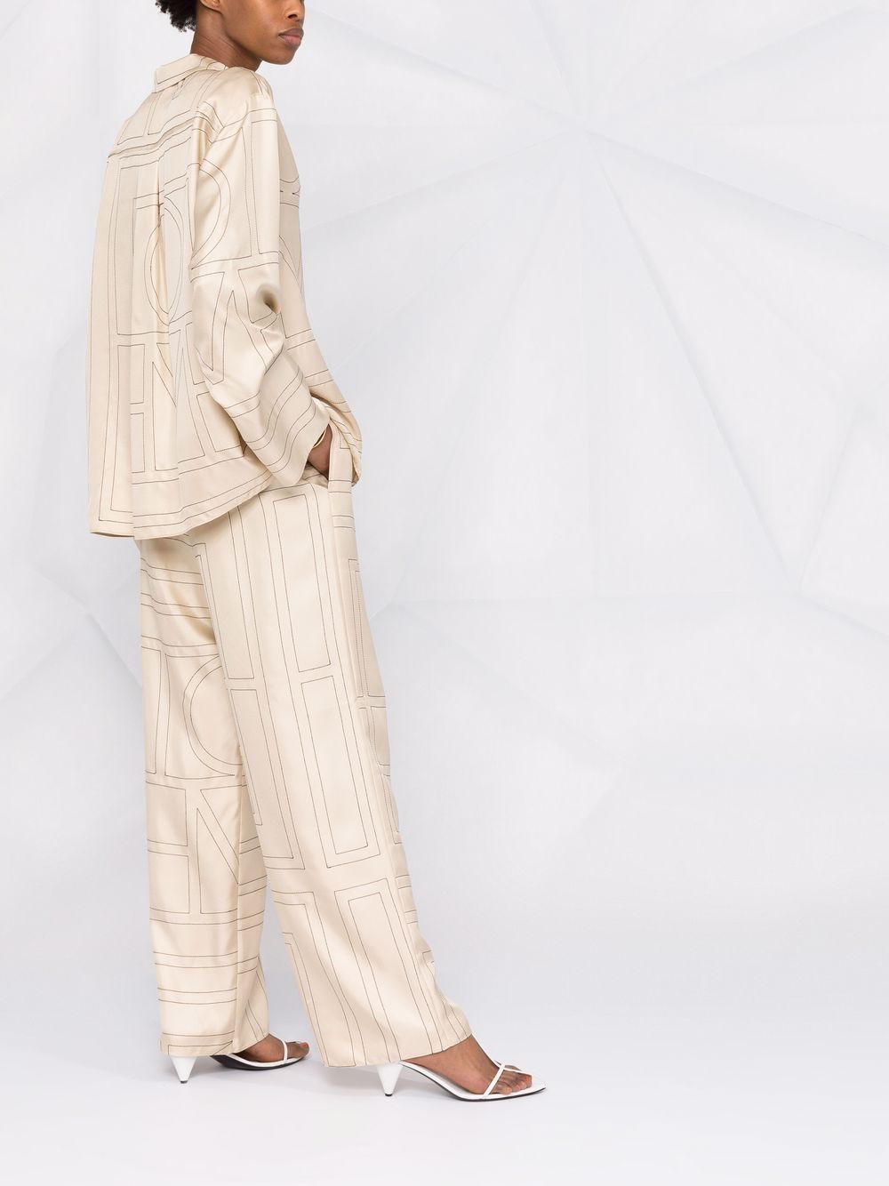 Pantaloni con stampa in beige - toteme - donna 