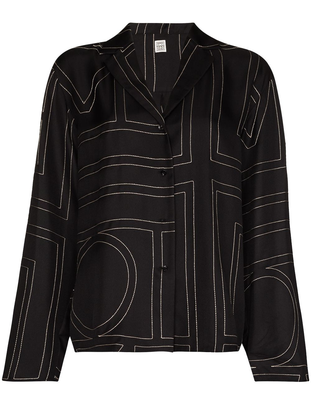 Camicia con stampa monogramma in nero - TOTEME - donna 