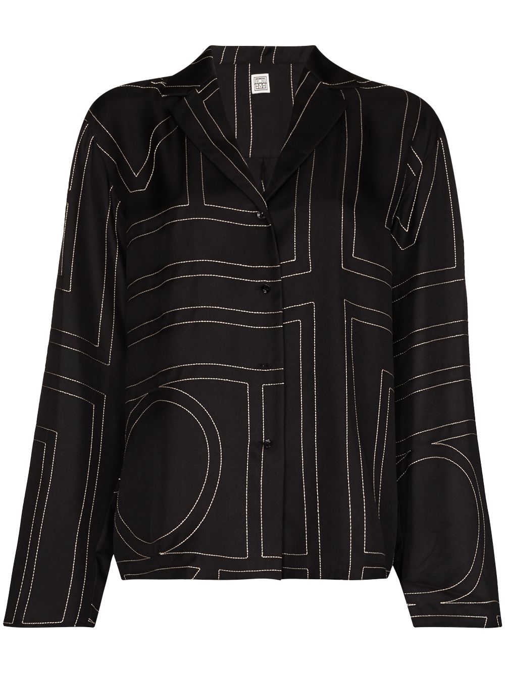 Camicia con stampa monogramma in nero - TOTEME - donna 