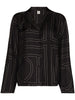 Monogram-print shirt in black - TOTEME - women
