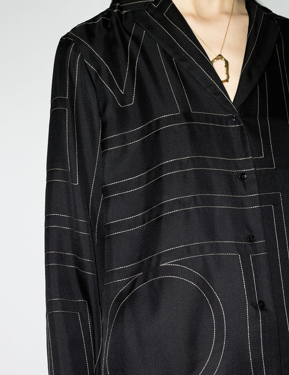 Camicia con stampa monogramma in nero - TOTEME - donna 
