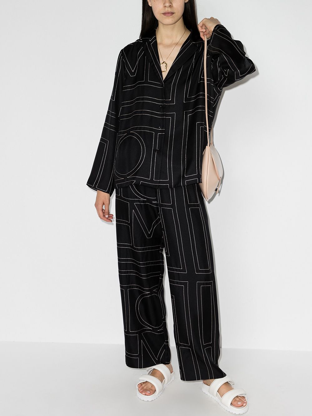 Camicia con stampa monogramma in nero - TOTEME - donna 
