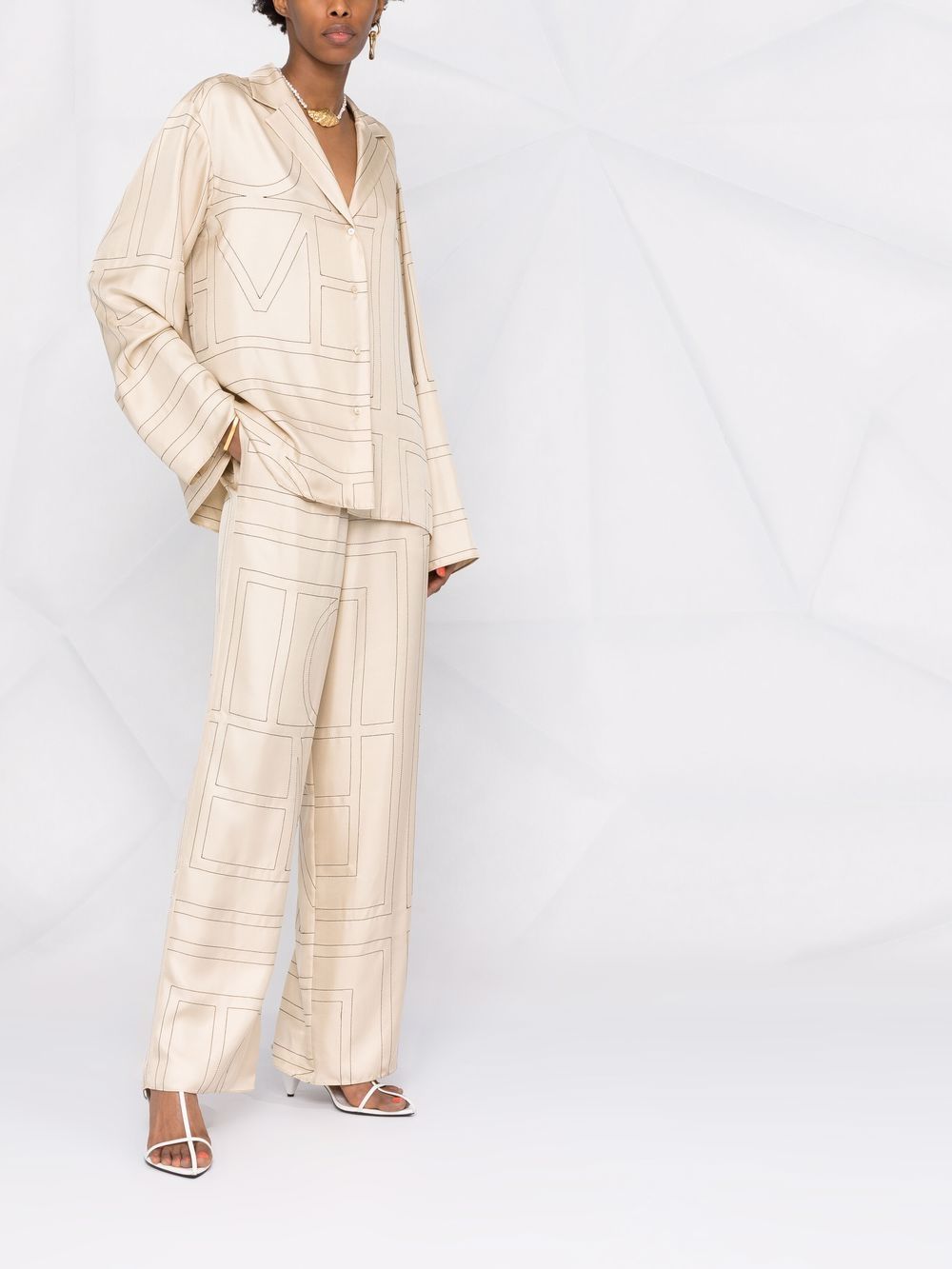 Camicia con monogramma in beige Toteme - donna 