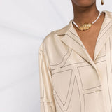 Camicia con monogramma in beige Toteme - donna 