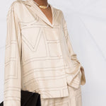 Camicia con monogramma in beige Toteme - donna 