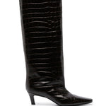 Stivali goffrati con effetto coccodrillo in marrone Toteme - donna 