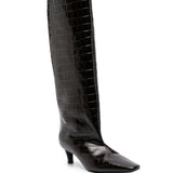 Stivali goffrati con effetto coccodrillo in marrone Toteme - donna 