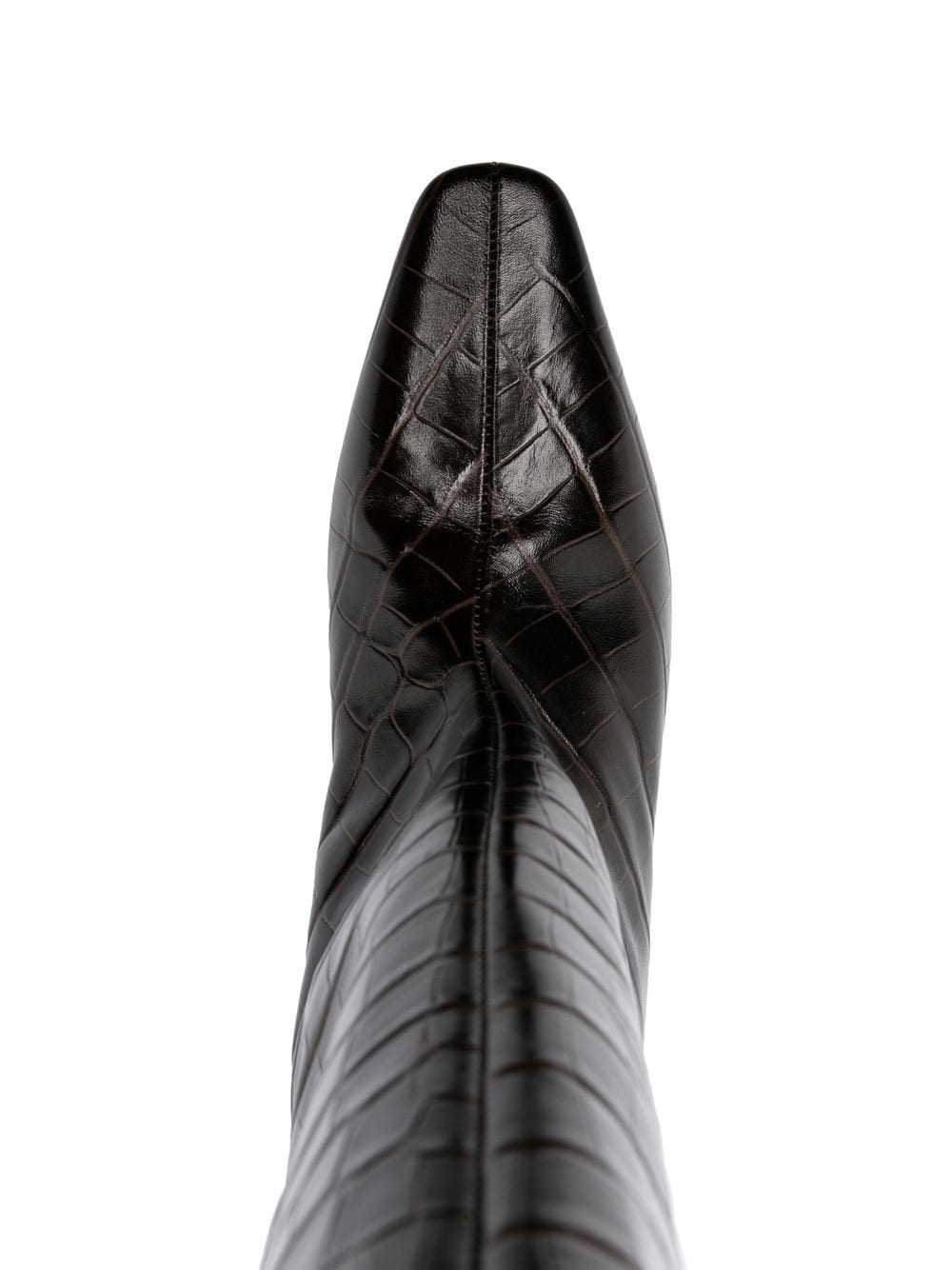 Stivali goffrati con effetto coccodrillo in marrone Toteme - donna 