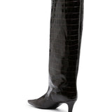Stivali goffrati con effetto coccodrillo in marrone Toteme - donna 