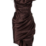 Abito mini asimmetrico Nova Cora in raso in marrone Vivienne Westwood - donna 