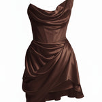 Abito mini drapeggiato doll in raso in marrone Vivienne Westwood - donna 