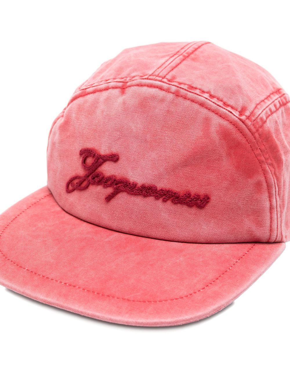 Cappellino da baseball in cotone ricamato in rosso Jacquemus - unisex 