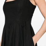 Abito lungo con pieghe in nero Sportmax - donna 
