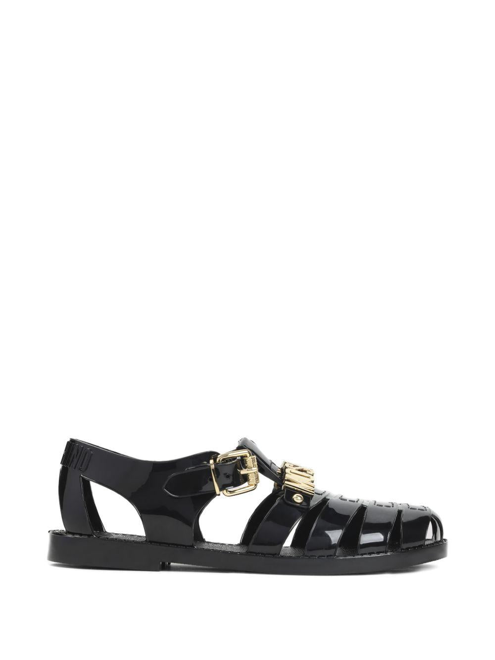 Sandali con logo in nero Moschino - donna 
