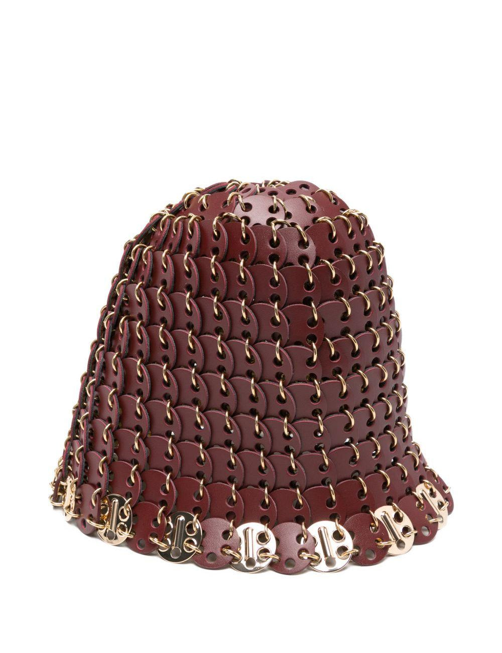 Cappello a secchiello in mesh mettalica in marrone Rabanne - donna 