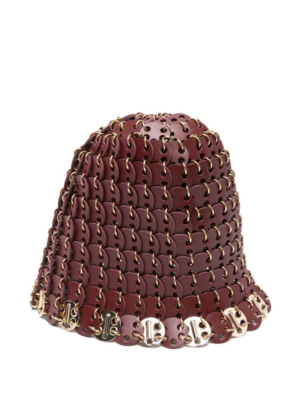 Cappello a secchiello in mesh mettalica in marrone Rabanne - donna 
