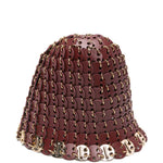 Cappello a secchiello in mesh mettalica in marrone Rabanne - donna 