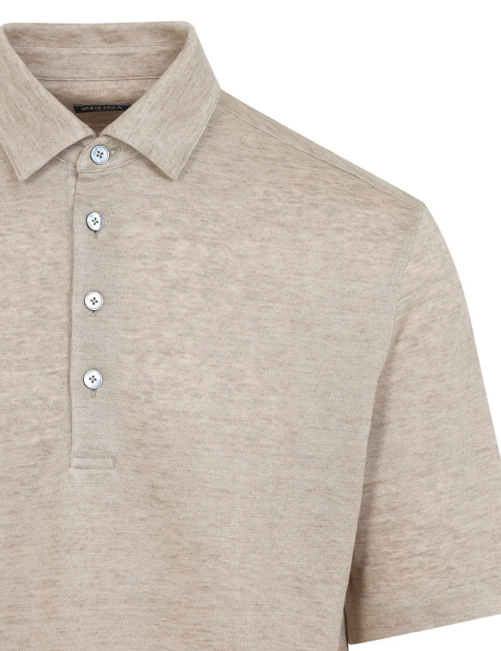 Polo in lino oasi in beige Zegna - uomo 