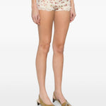 Shorts in pizzo con stampa floreale in avorio Magda butrym - donna 