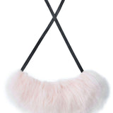 Collare in shearling con laccetti  in rosa Marni - donna<BR/> 