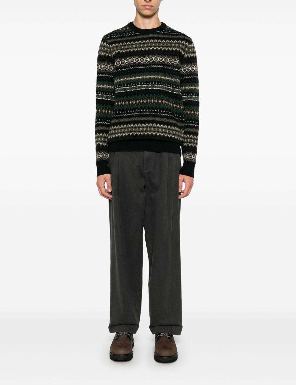 Maglione con ricami case fair in nero Barbour - uomo 