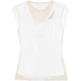 T-shirt a strati in pizzo in bianco e beige Simone rocha - donna 