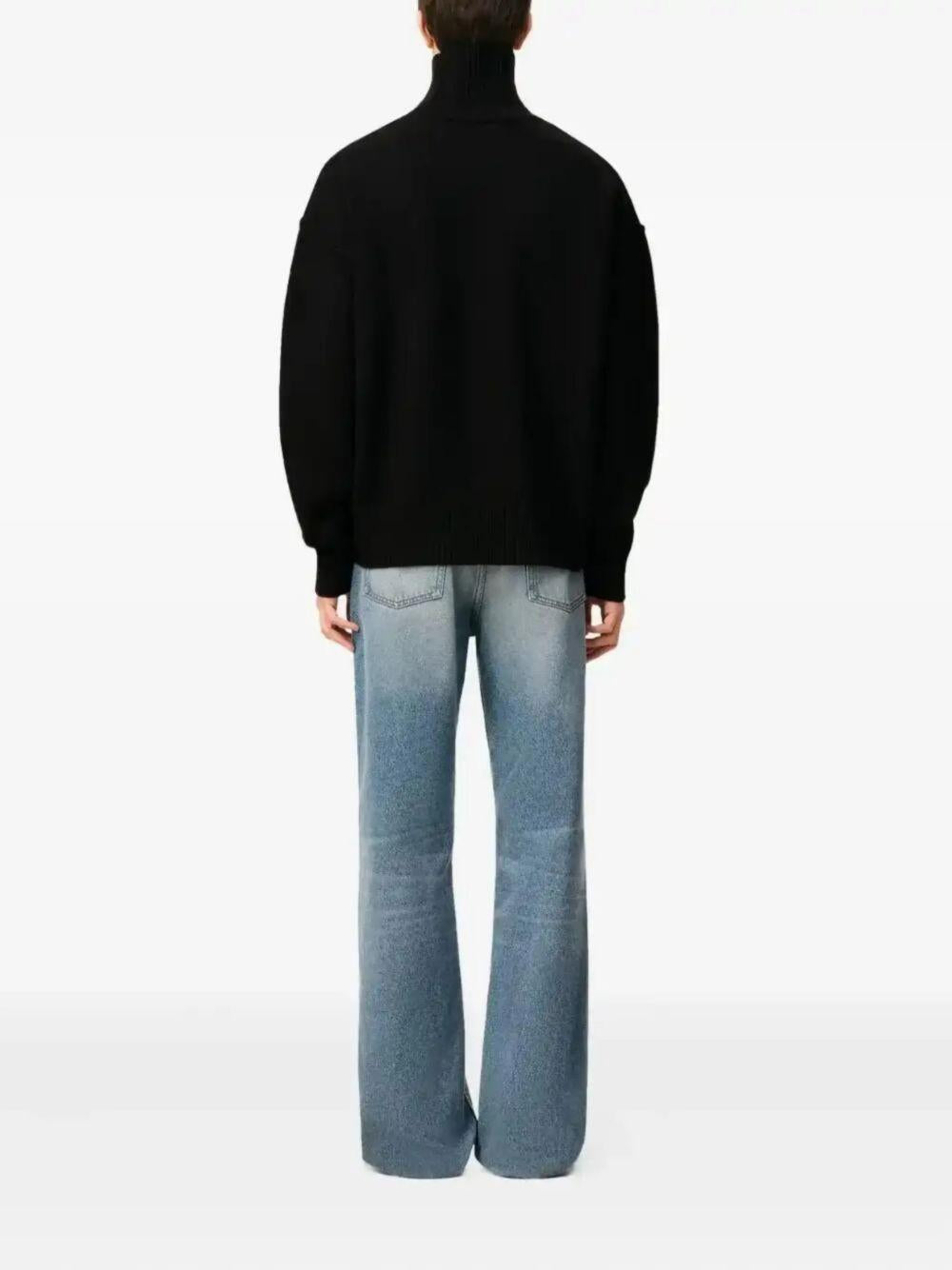 Maglione collo alto con logo in nero Ami Paris - unisex 