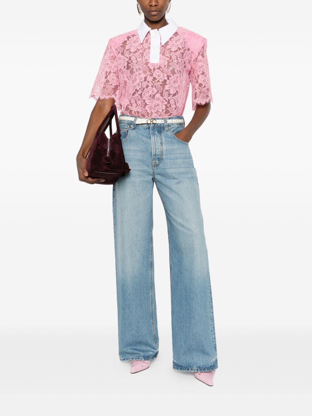 Polo in pizzo in rosa Rowen rose - donna 