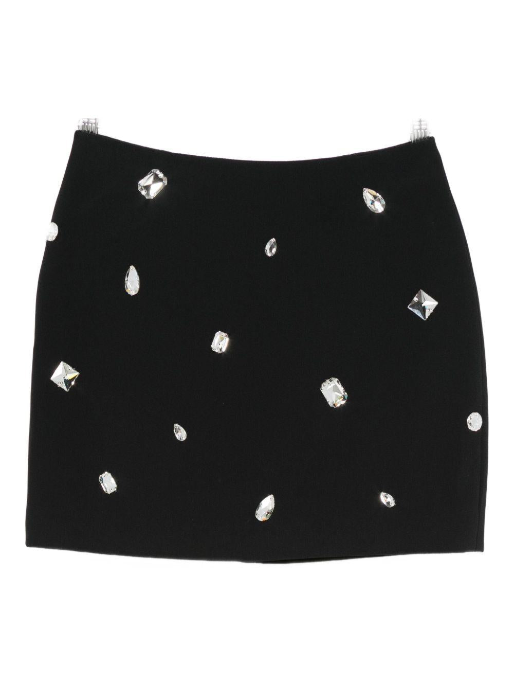 Minigonna con strass in nero David Koma - donna 