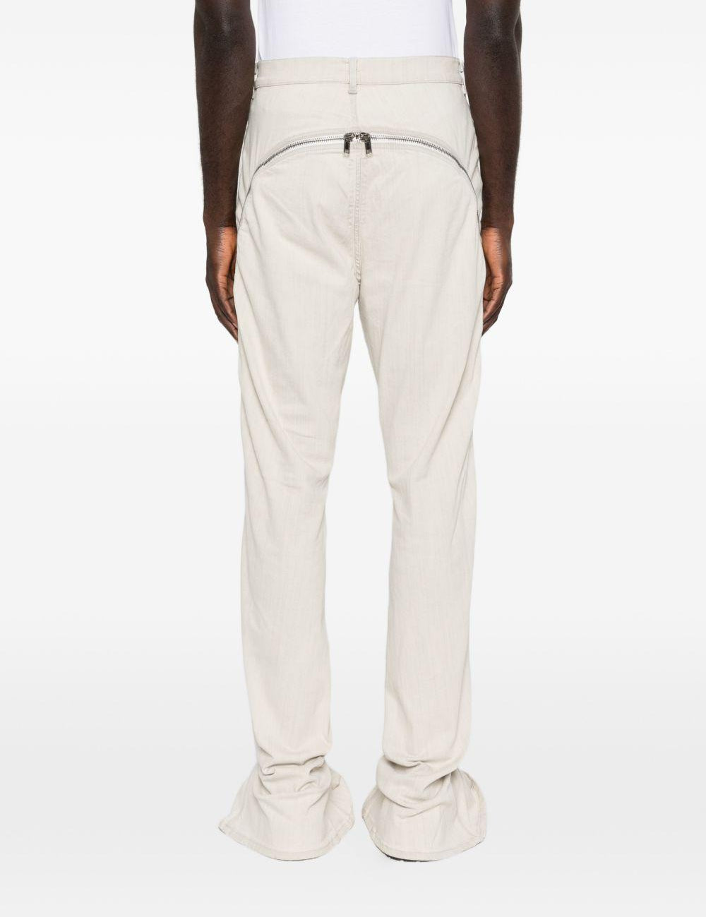 Jeans con zip laterale in avorio Rick owens drkshdw - uomo 