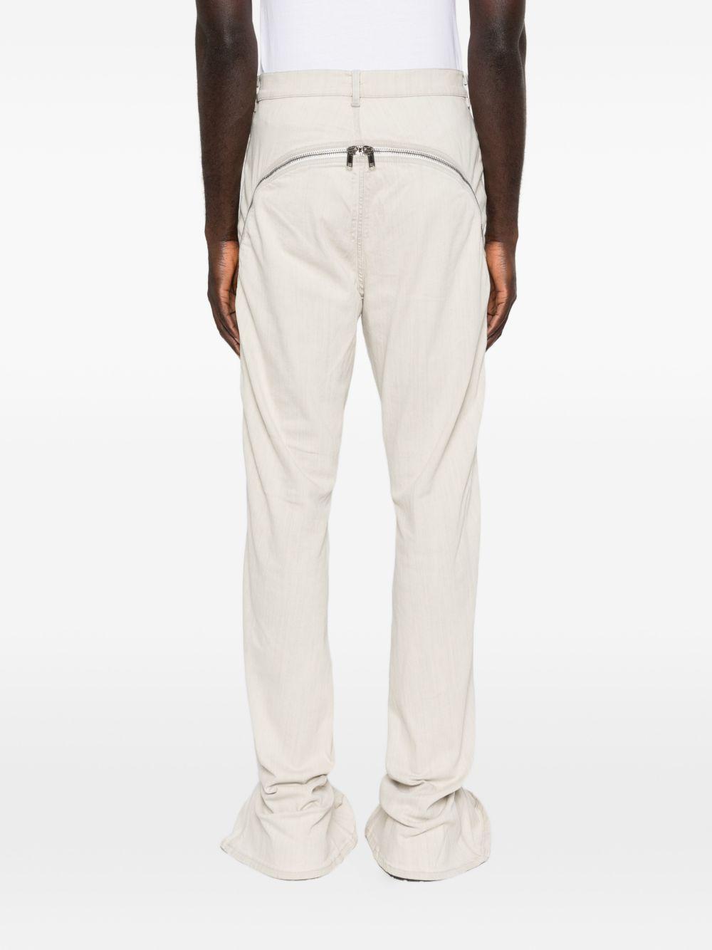 Jeans con zip laterale in avorio Rick owens drkshdw - uomo 