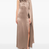 Abito monospalla in raso radura in beige Maxmara pianoforte - donna 