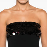 Abito corto con paillettes in nero David Koma - donna 