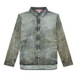 Camicia con lavaggio acido in nero Diesel - uomo 