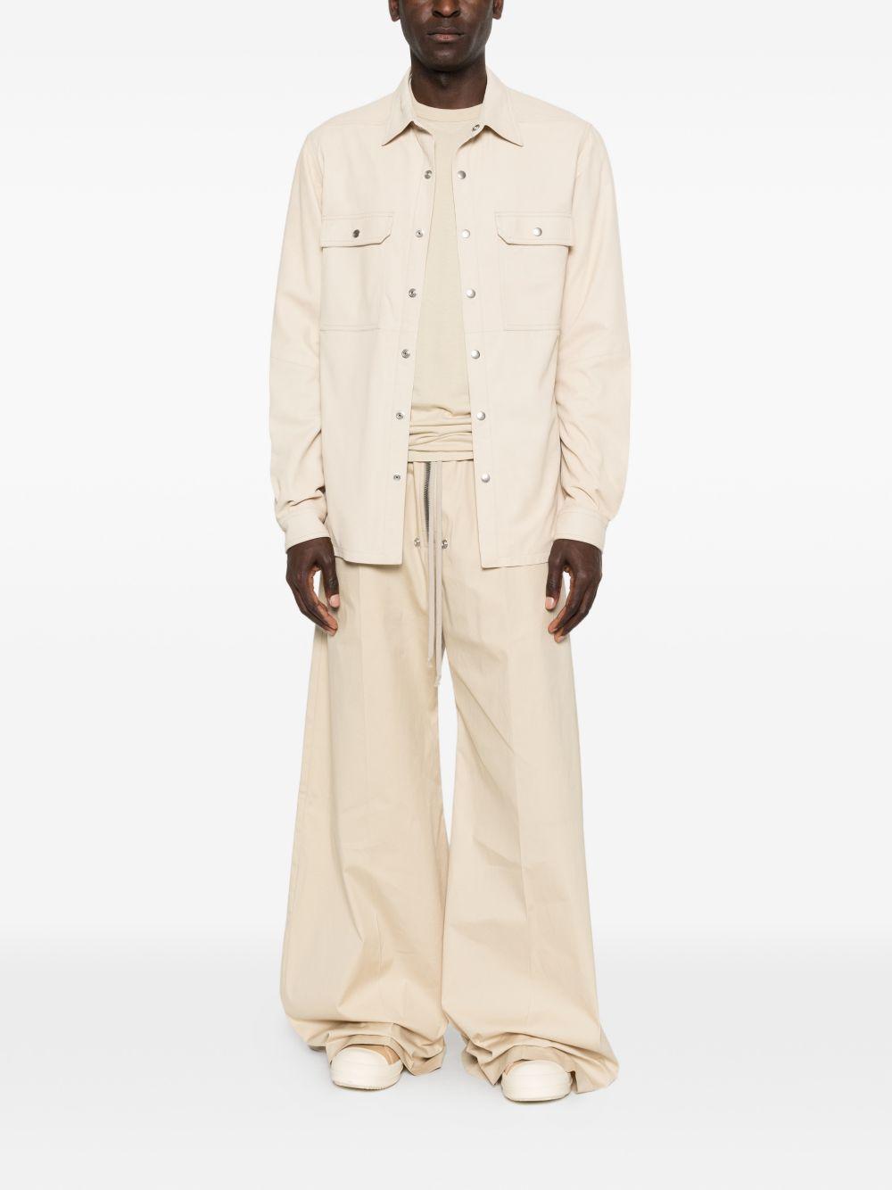 Giacca camicia con bottoni in pelle avorio Rick Owens - uomo 