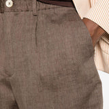 Pantaloncini con elastico in vita in marrone Brunello cucinelli - uomo 