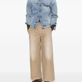 Pantaloni con passanti per cintura in beige Erl - unisex 