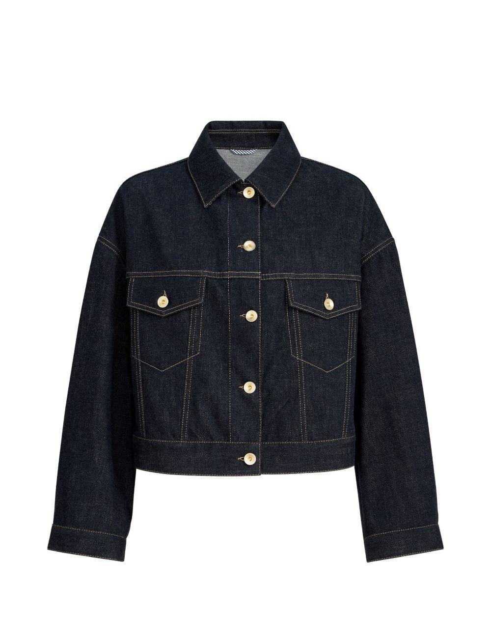 Giacca crop denim in blu Brunello Cucinelli - donna 